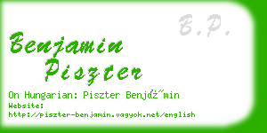 benjamin piszter business card